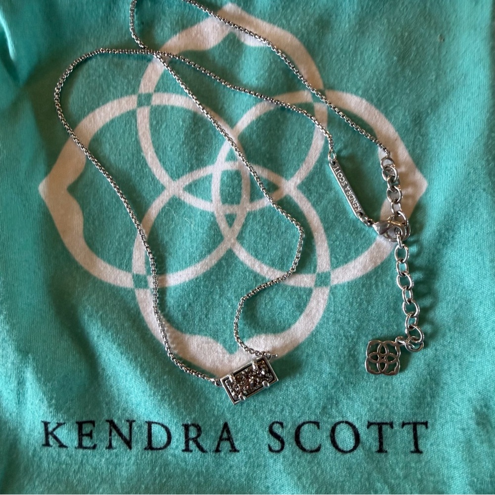 Kendra Scott Silver & Platinum Drusy Necklace